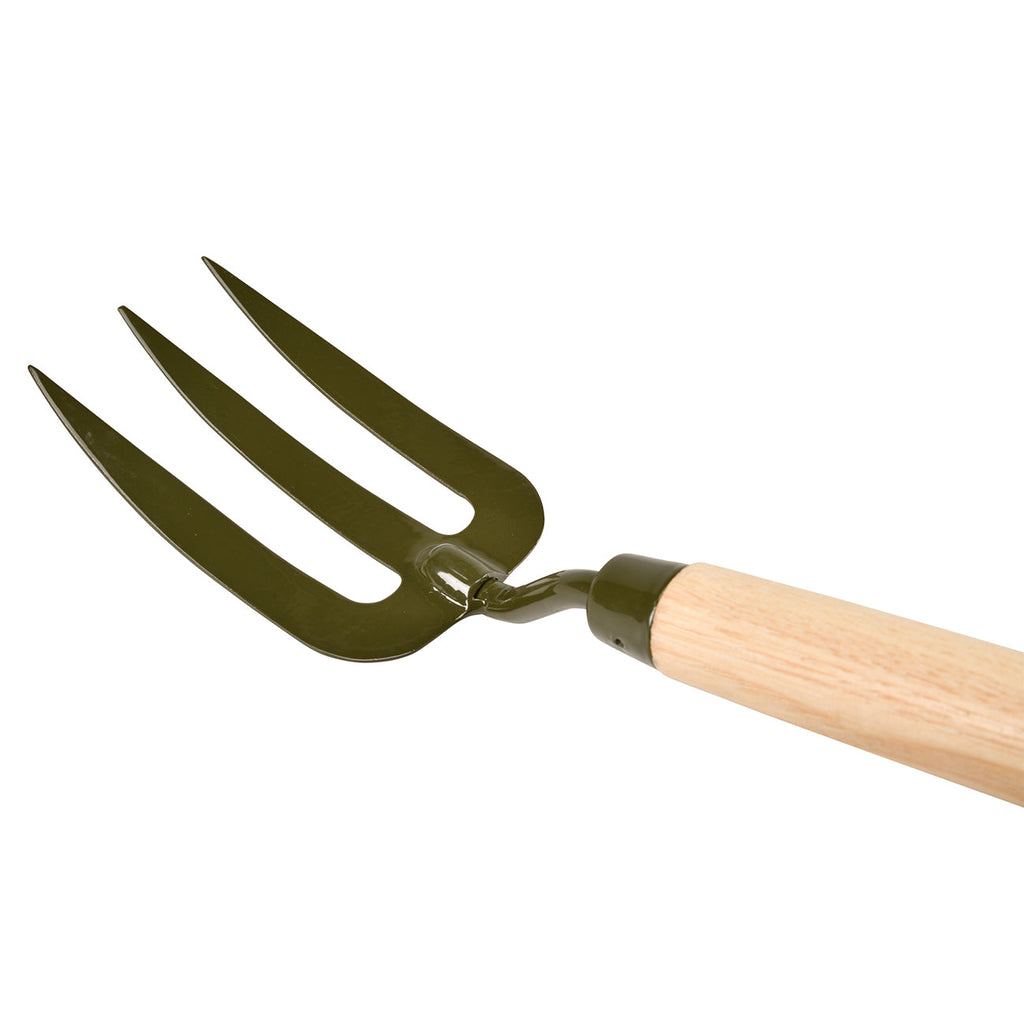 Mid Handled Garden Fork with Boron Steel Head and Ash Wood Handle