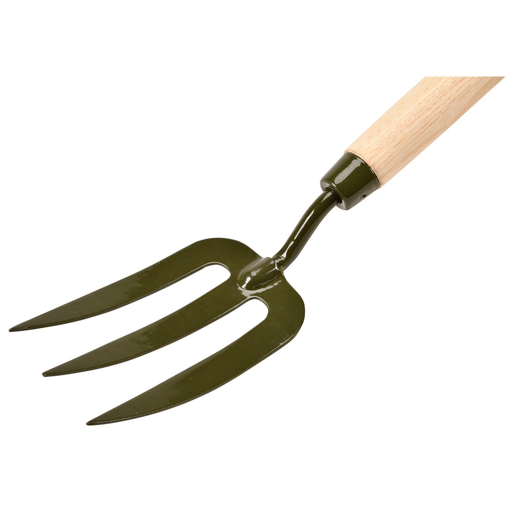 Mid Handled Garden Fork with Boron Steel Head and Ash Wood Handle