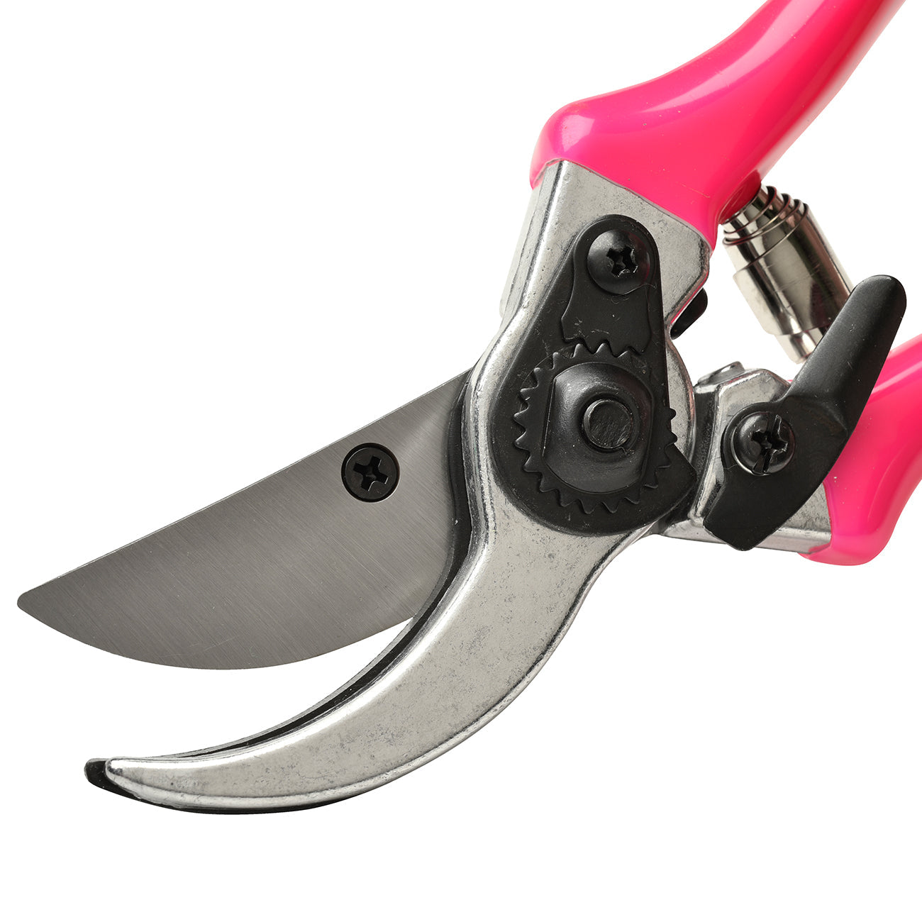Pink Fluorescent Bypass Secateurs for Precision Garden Pruning and Cutting
