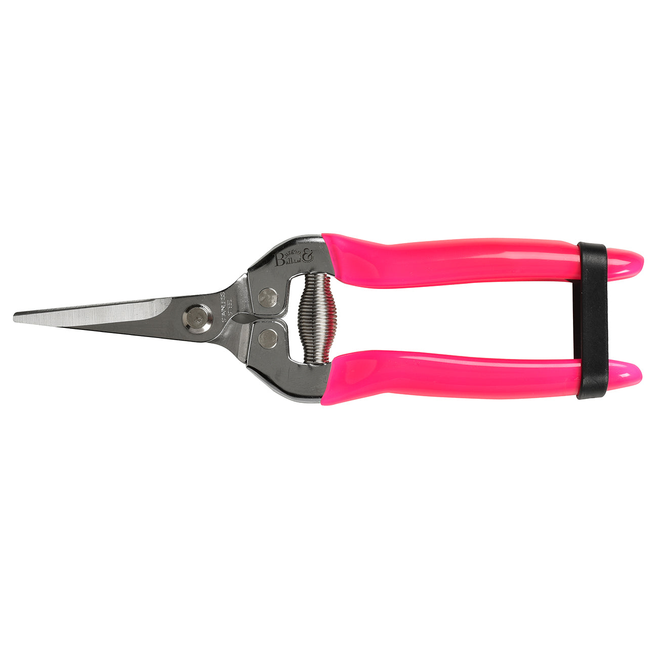 Pink Fluorescent Flower and Fruit Snip with Scissor Action Hardened Steel Blade
