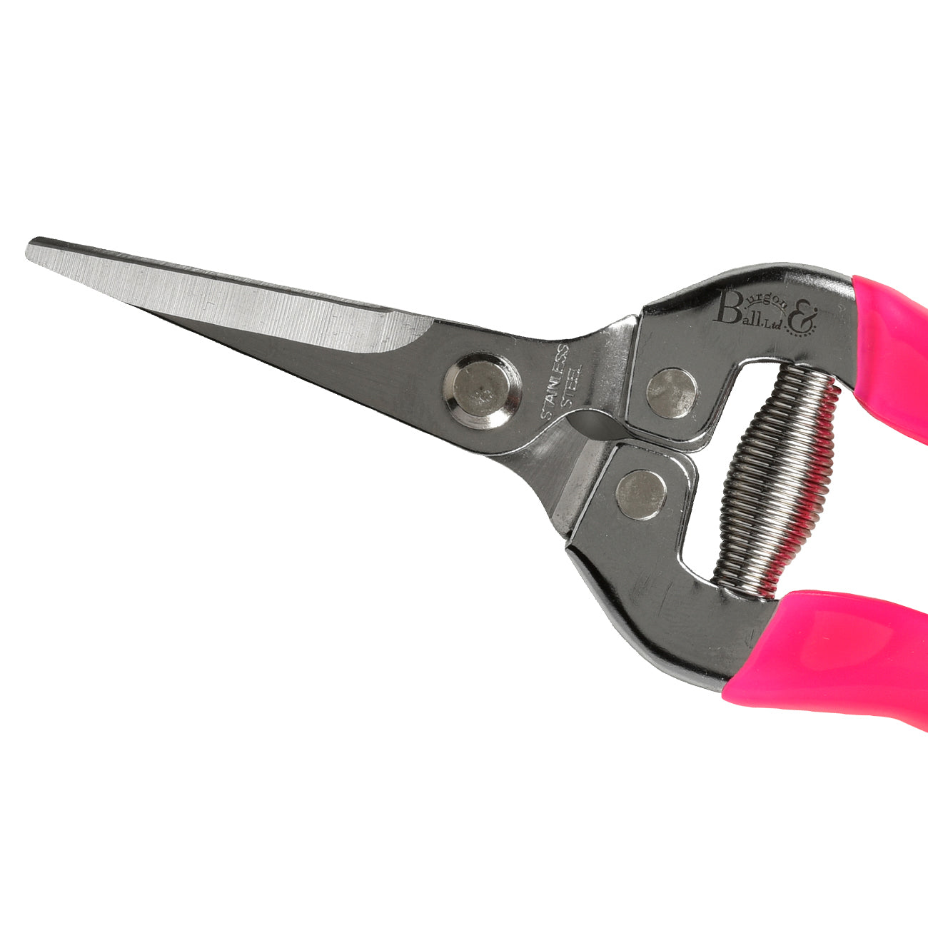Pink Fluorescent Flower and Fruit Snip with Scissor Action Hardened Steel Blade