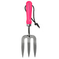 Pink Fluorescent Garden Hand Fork with Reflective Handle