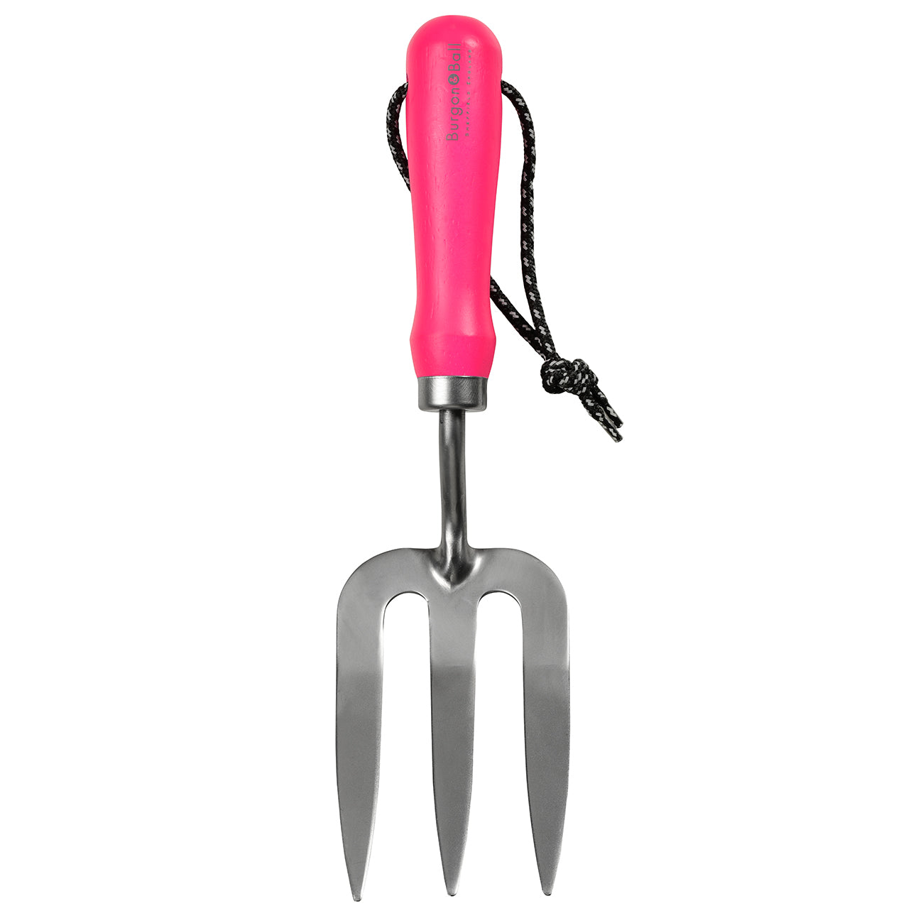 Pink Fluorescent Garden Hand Fork with Reflective Handle