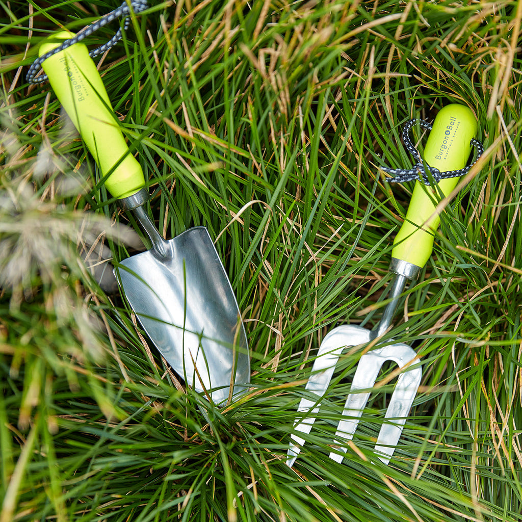 Yellow Fluorescent Hand Fork with Hardened Steel Prongs and Ergonomic Handle