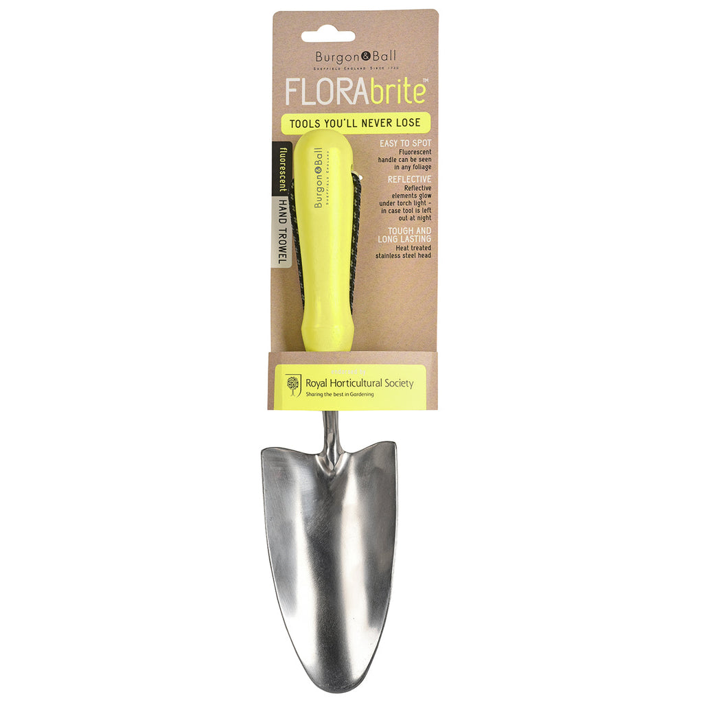 Yellow Stainless Steel Hand Trowel with Ergonomic Wooden Handle for Garden Planting