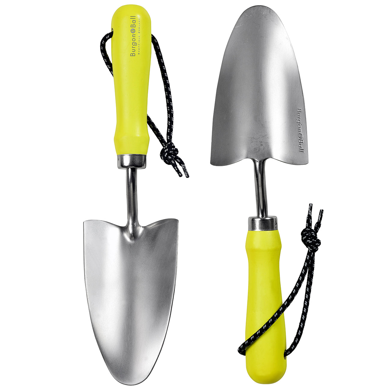 Yellow Stainless Steel Hand Trowel with Ergonomic Wooden Handle for Garden Planting