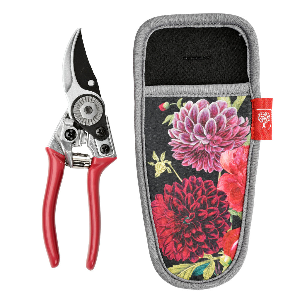 Floral Print Bypass Pruner and Neoprene Holster Garden Gift Set