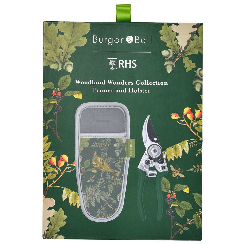 Gardening Pruner and Neoprene Holster Gift Set with Green Alloy Handles