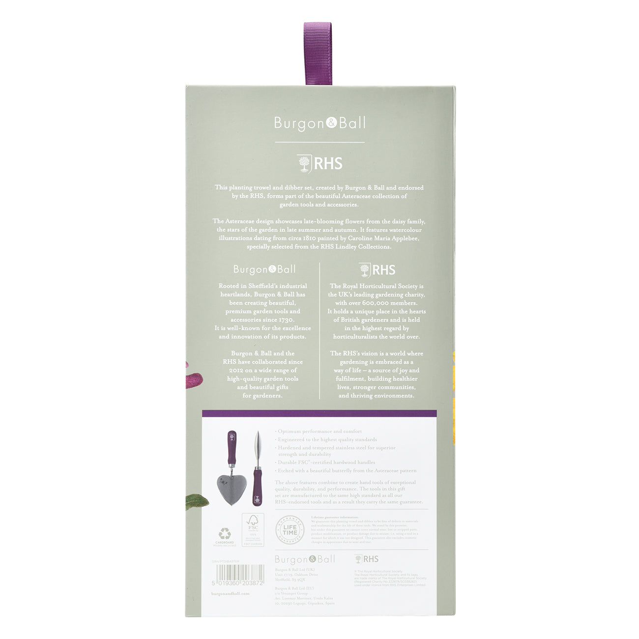 Stainless Steel Planting Trowel and Dibber Set with Painted Hardwood Handle