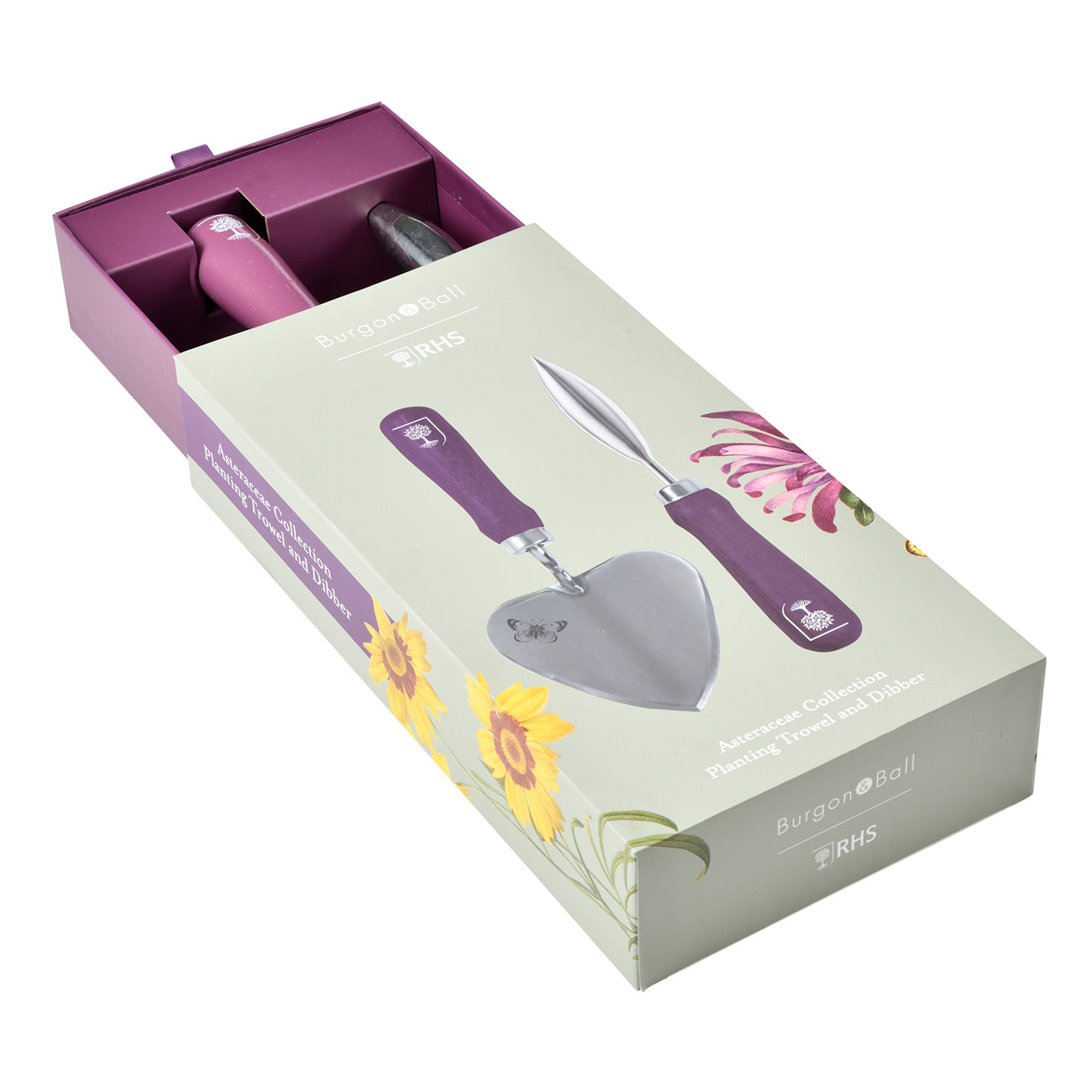 Stainless Steel Planting Trowel and Dibber Set with Painted Hardwood Handle