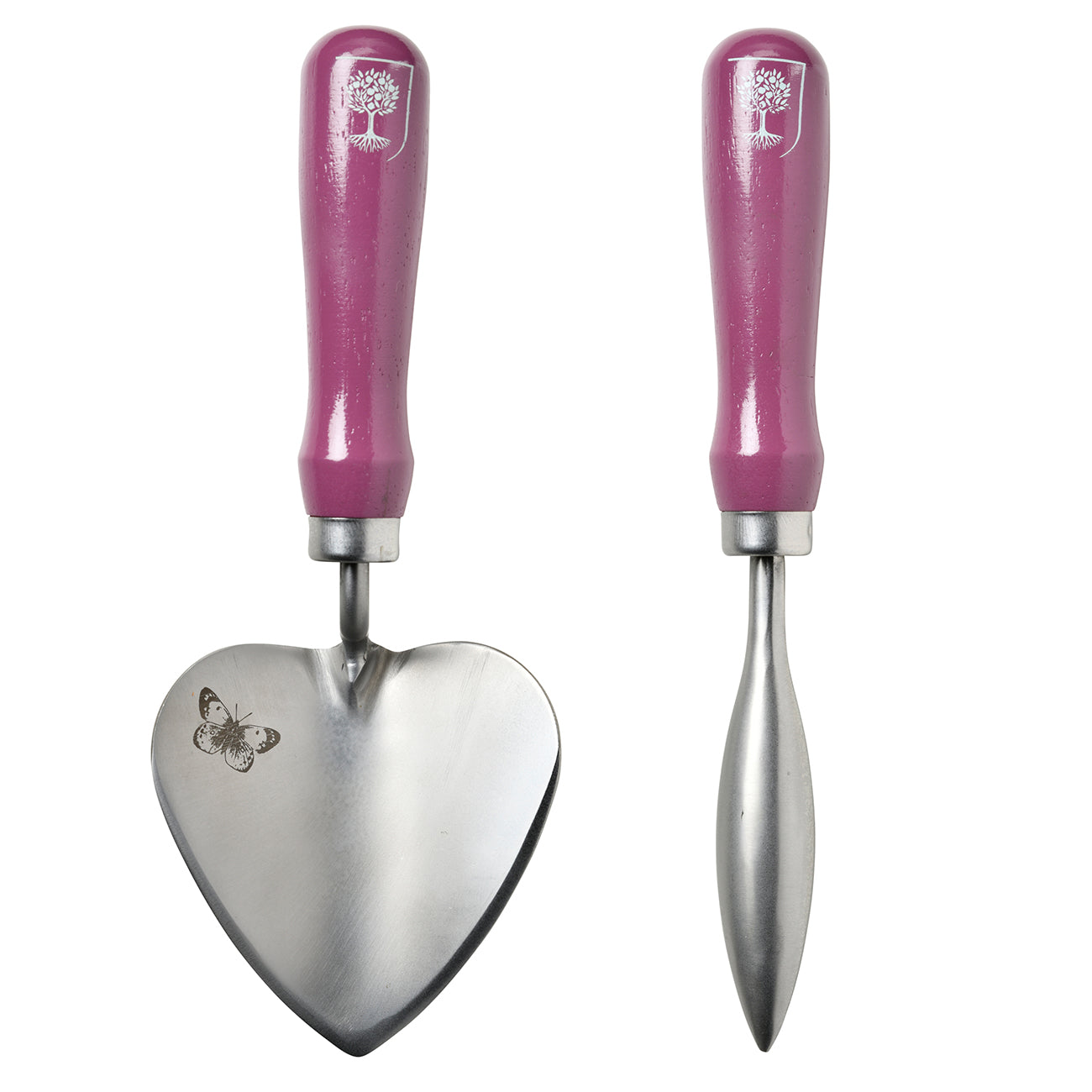Stainless Steel Planting Trowel and Dibber Set with Painted Hardwood Handle