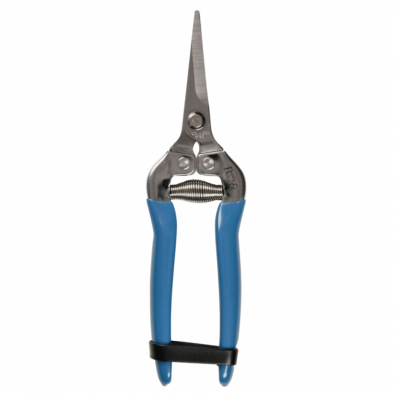 Stainless Steel Scissor Action Garden Snip with Navy Blue Floral Handle