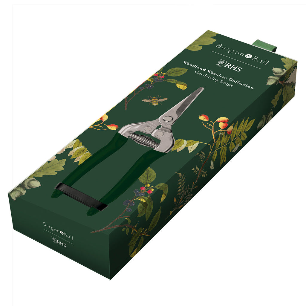 Stainless Steel Scissor Action Garden Snips with Green Handles