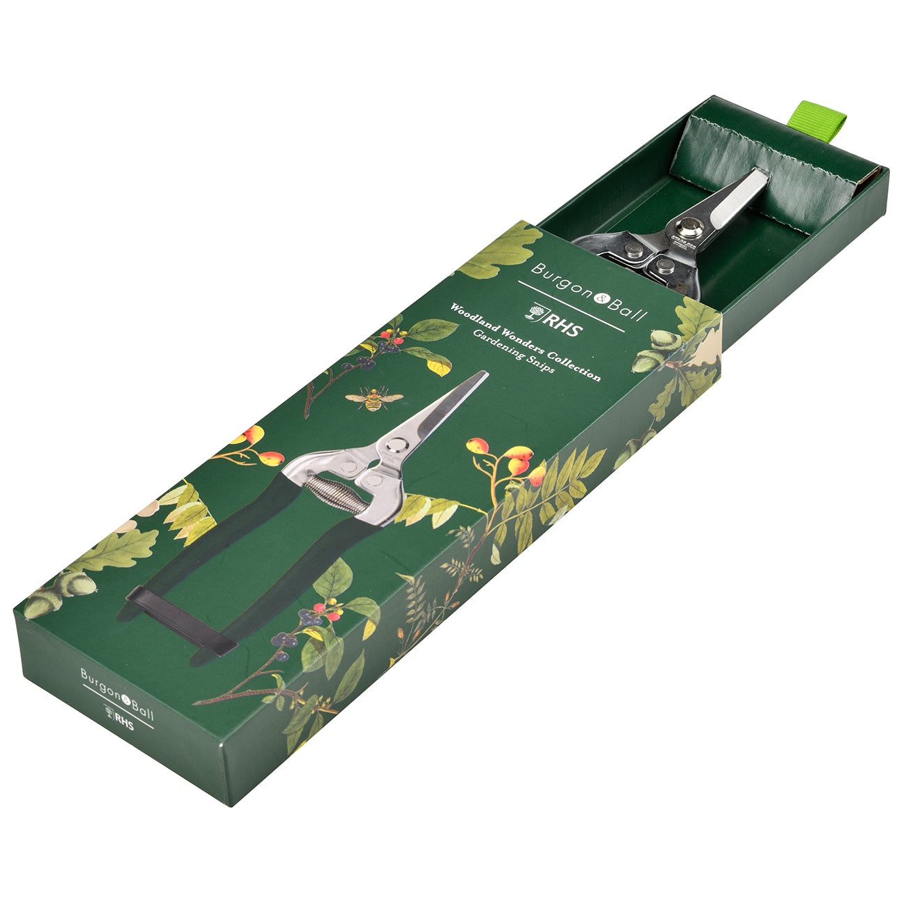 Stainless Steel Scissor Action Garden Snips with Green Handles