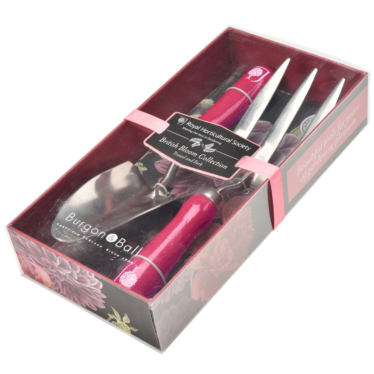 Garden Trowel and Hand Fork Gift Set with Floral Dahlia Peony Design