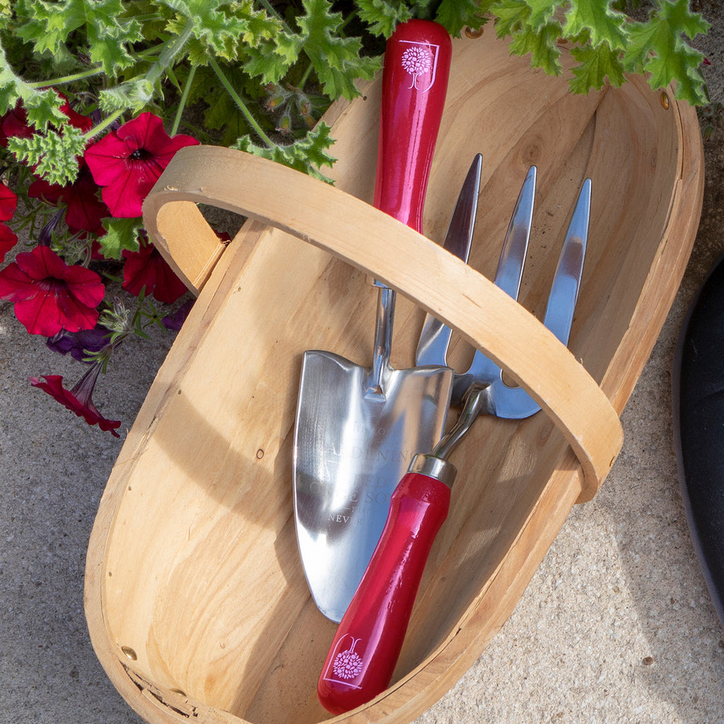 Garden Trowel and Hand Fork Gift Set with Floral Dahlia Peony Design