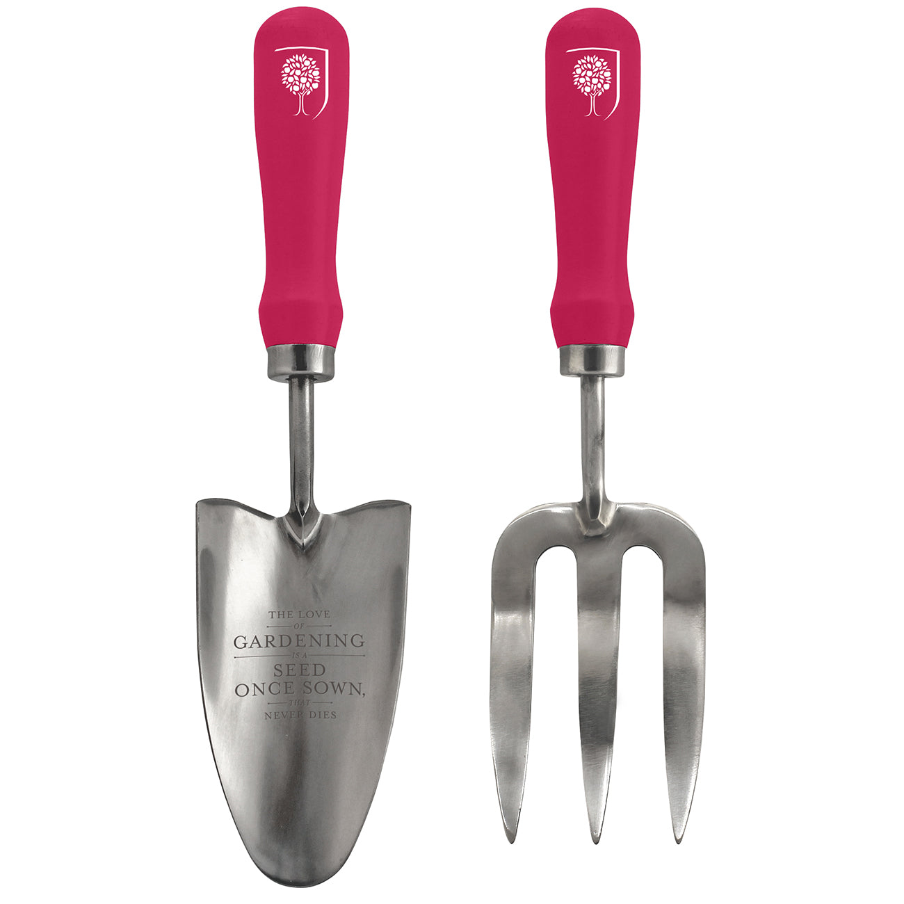 Garden Trowel and Hand Fork Gift Set with Floral Dahlia Peony Design