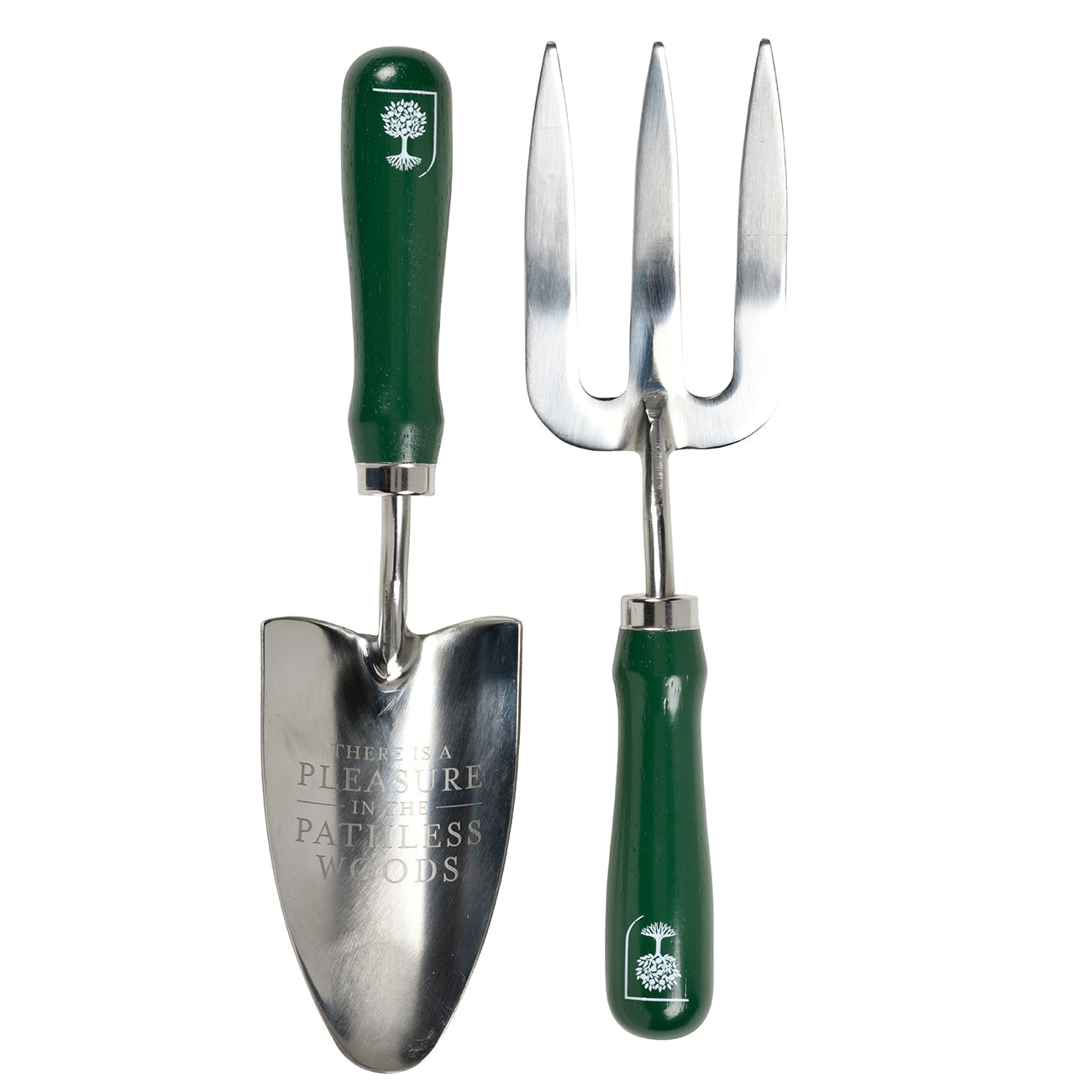 Stainless Steel Trowel and Fork Set with FSC Hardwood Handle