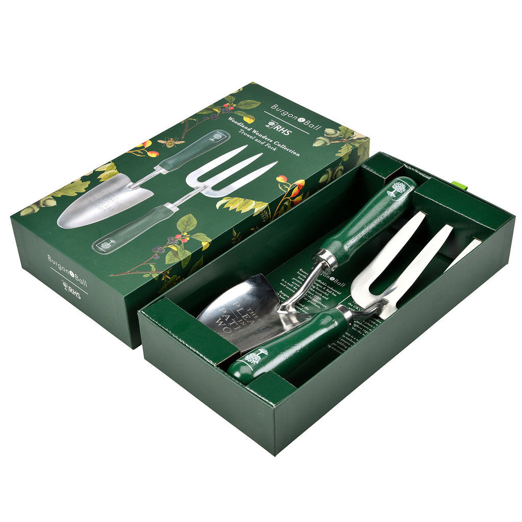 Stainless Steel Trowel and Fork Set with FSC Hardwood Handle