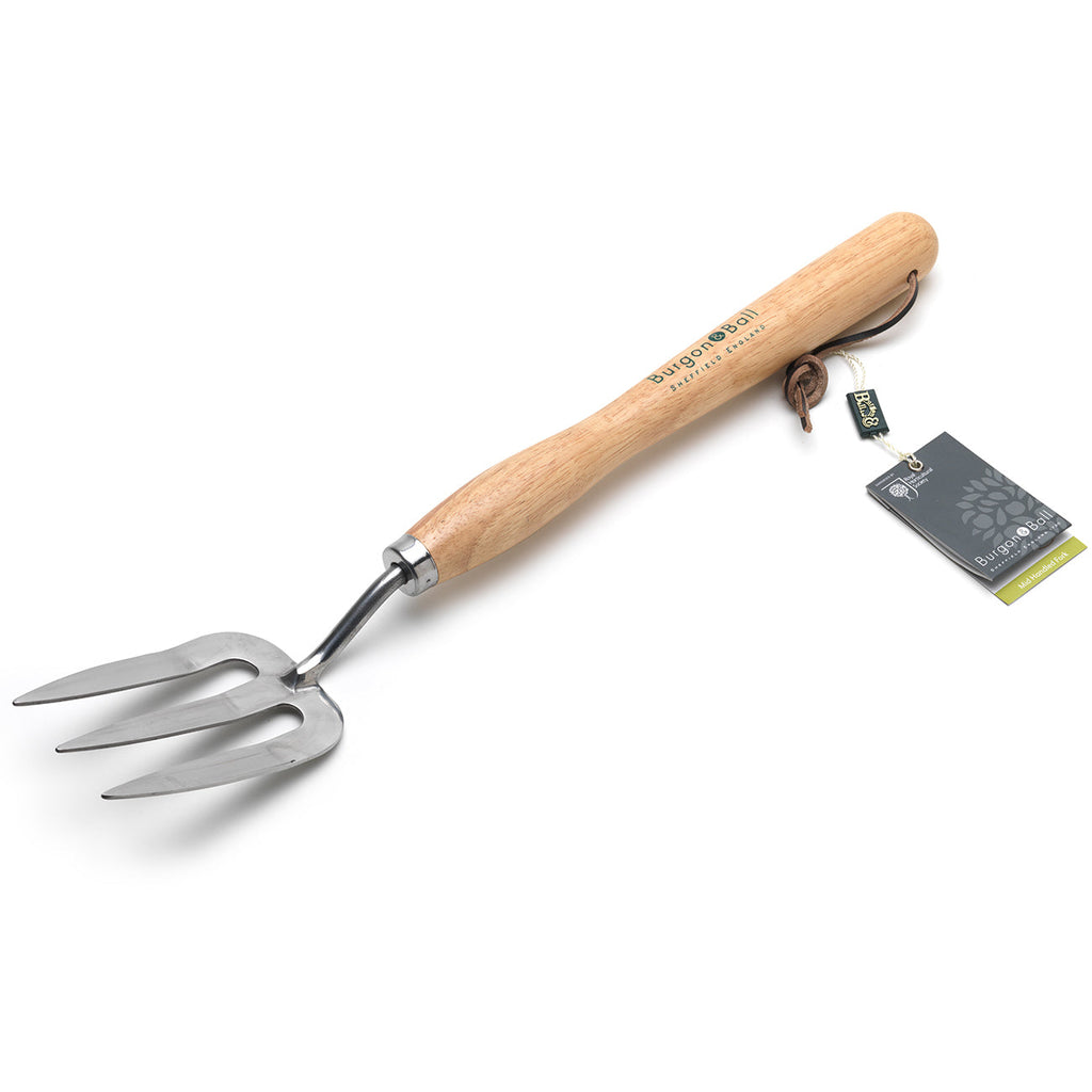 Stainless Steel Mid Handled Garden Fork with Hardwood Handle