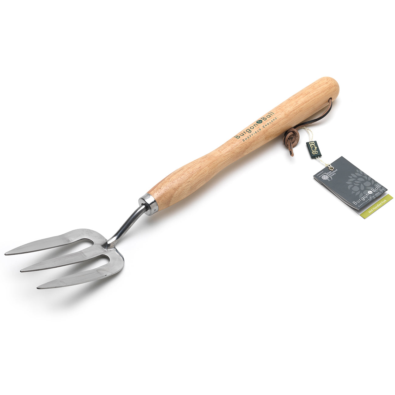 Stainless Steel Mid Handled Garden Fork with Hardwood Handle