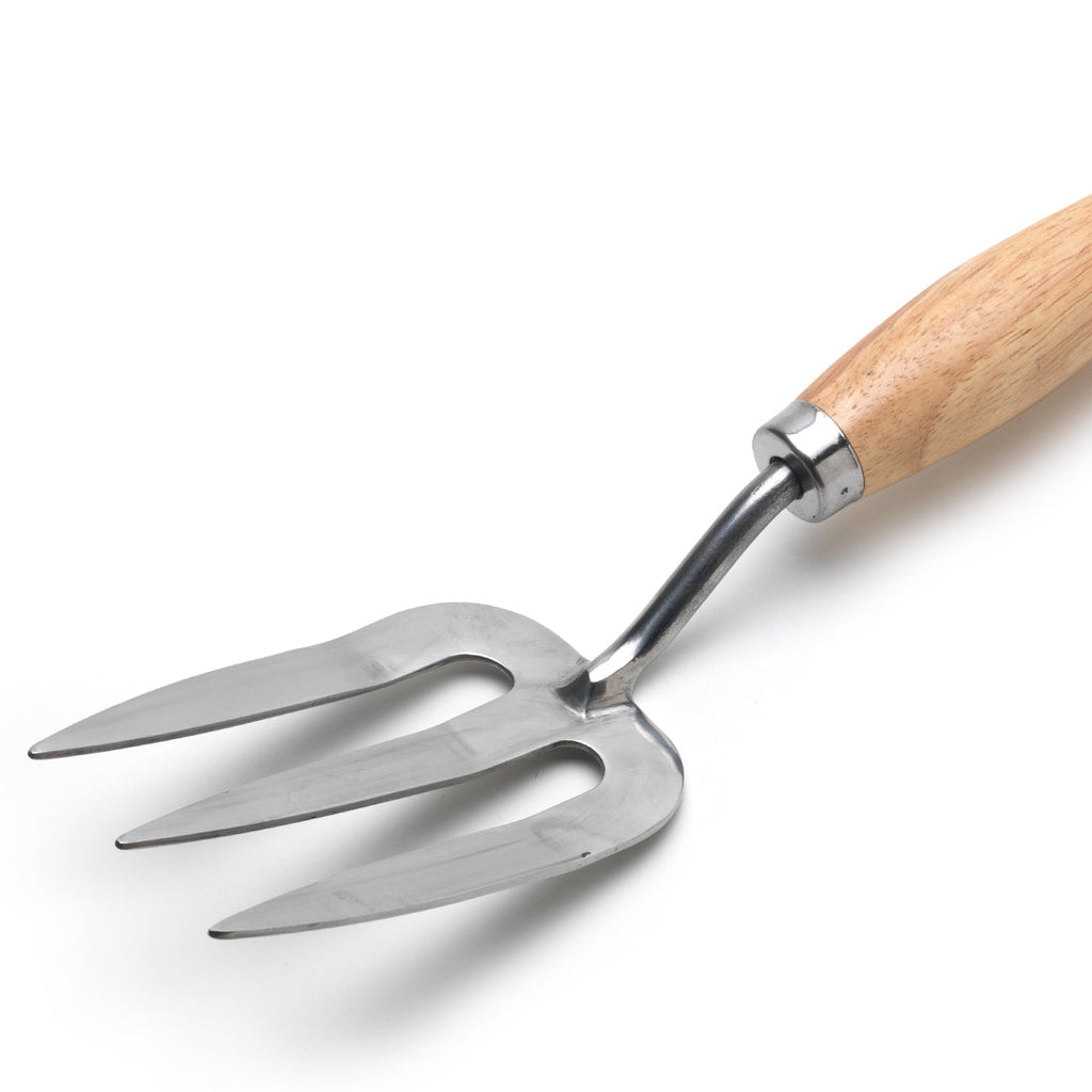 Stainless Steel Mid Handled Garden Fork with Hardwood Handle