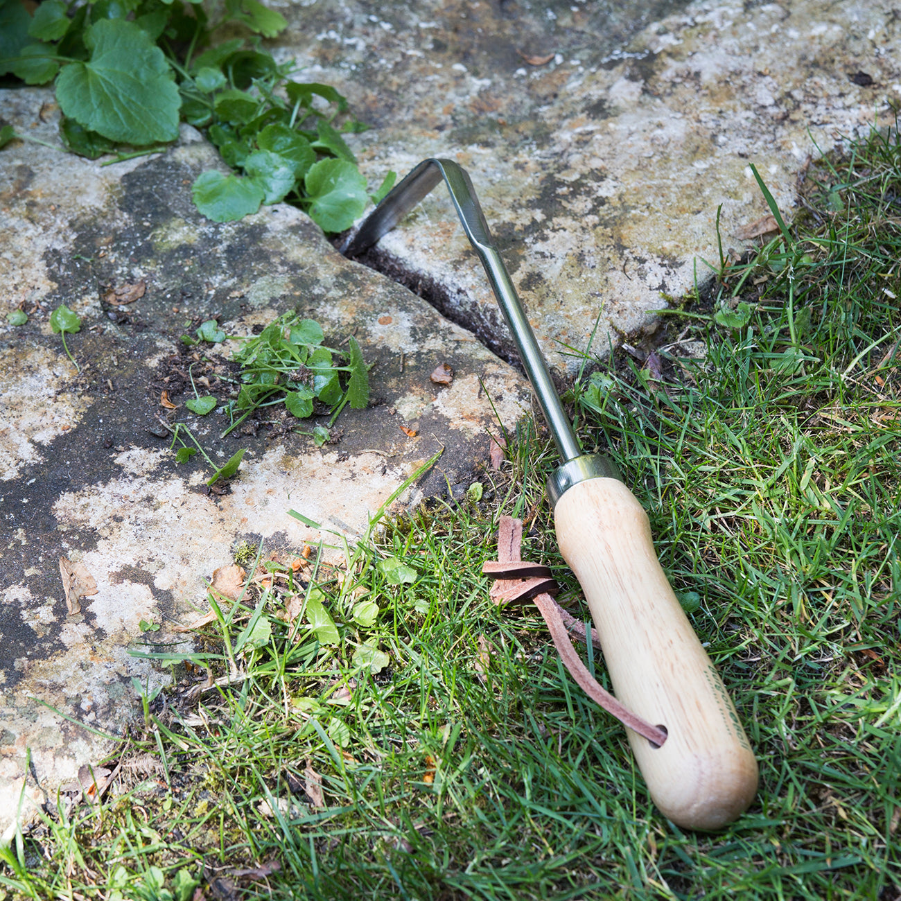 Stainless Steel Weeding Finger Tool with Ergonomic Wooden Handle