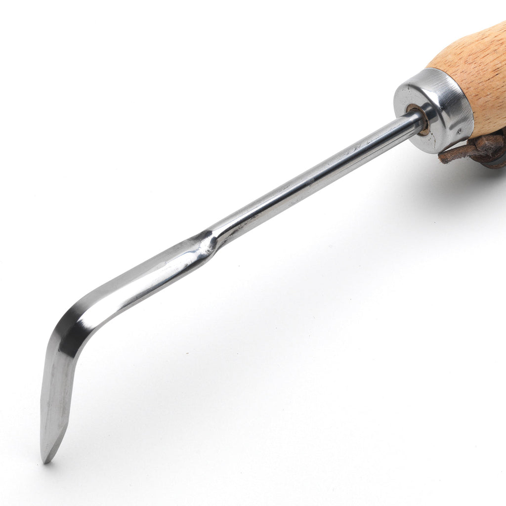 Stainless Steel Weeding Finger Tool with Ergonomic Wooden Handle