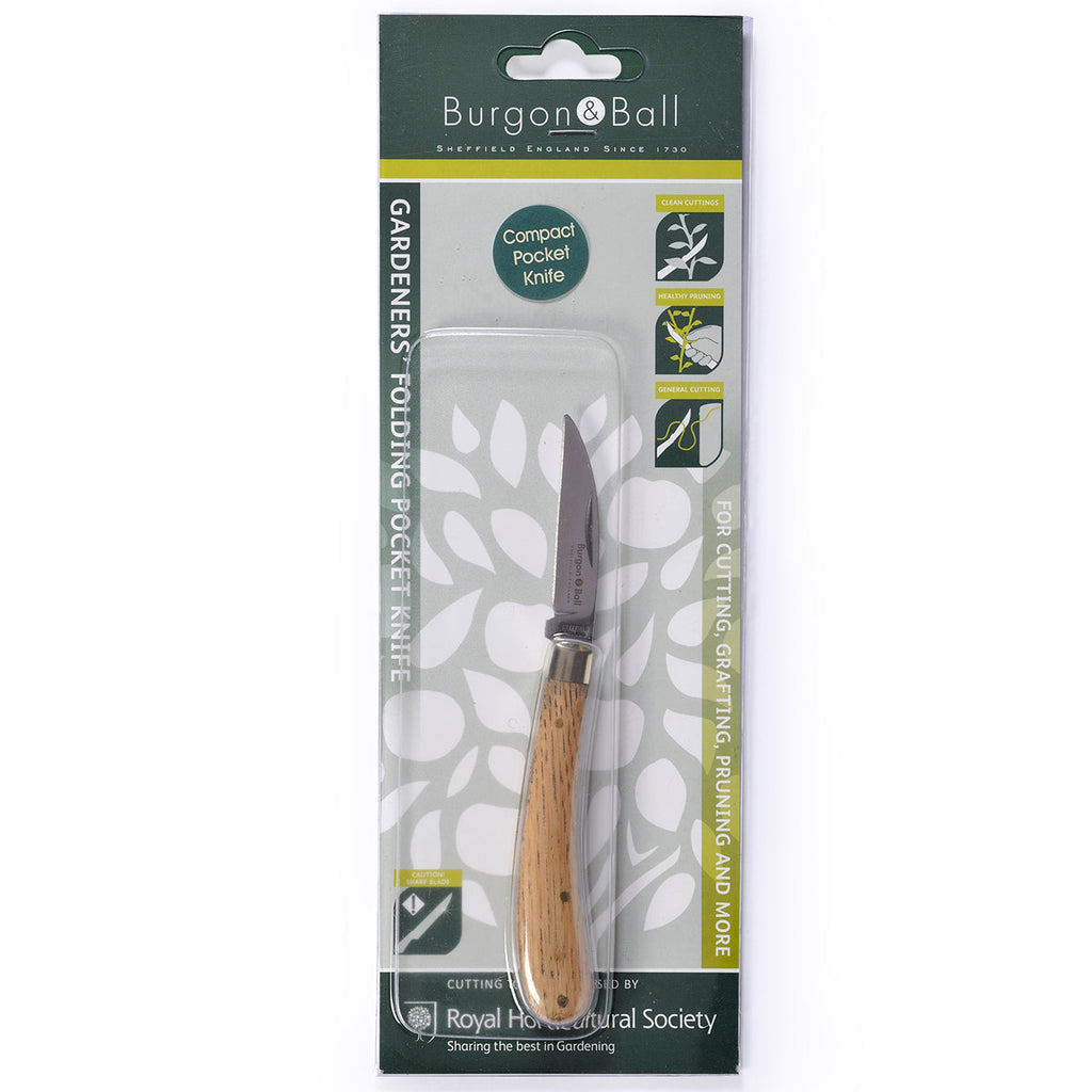 Compact Folding Pocket Knife with Oak Handle and High Carbon Steel Blade