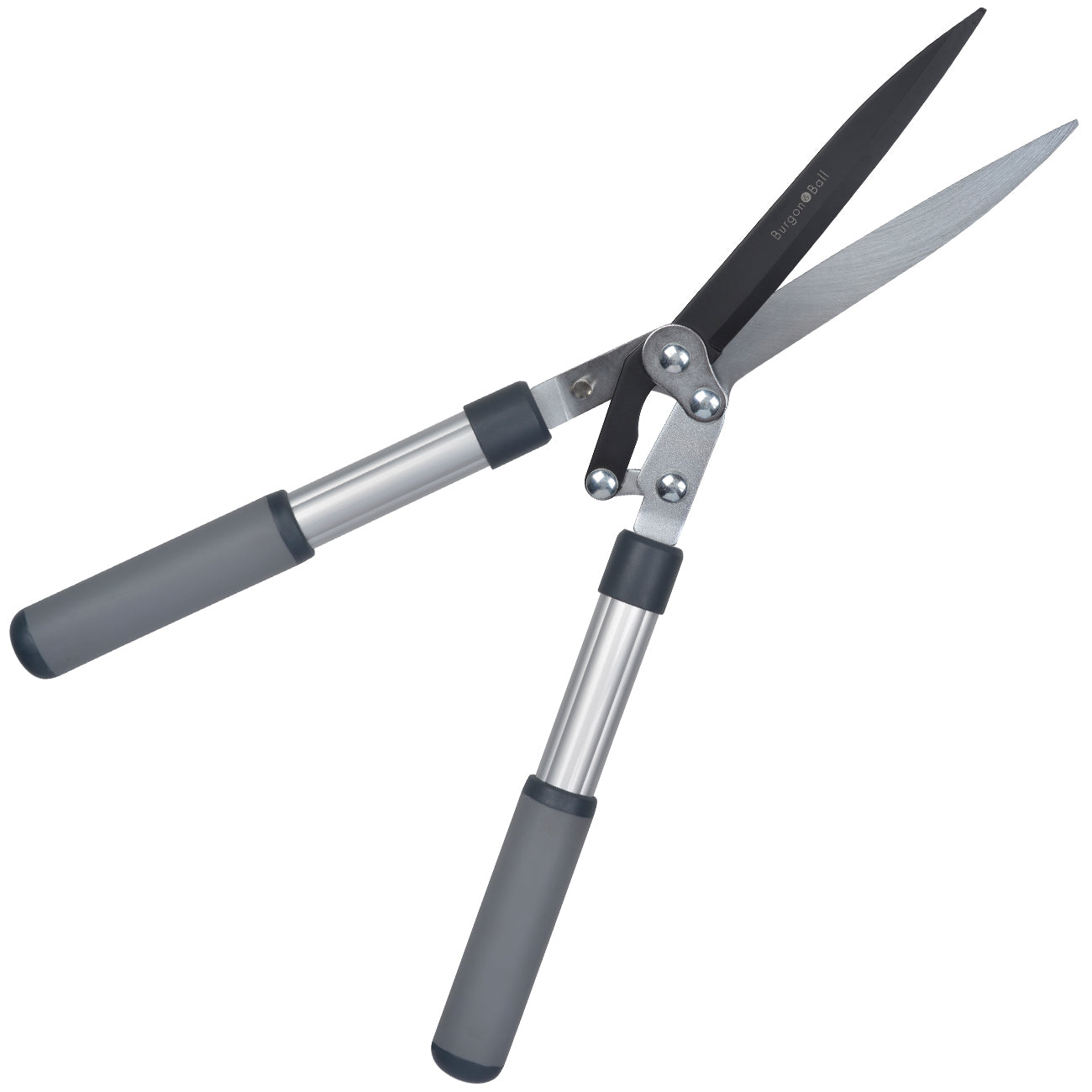 Compound Action Hedge Shear with Non-Stick Coated High-Carbon Steel Blades