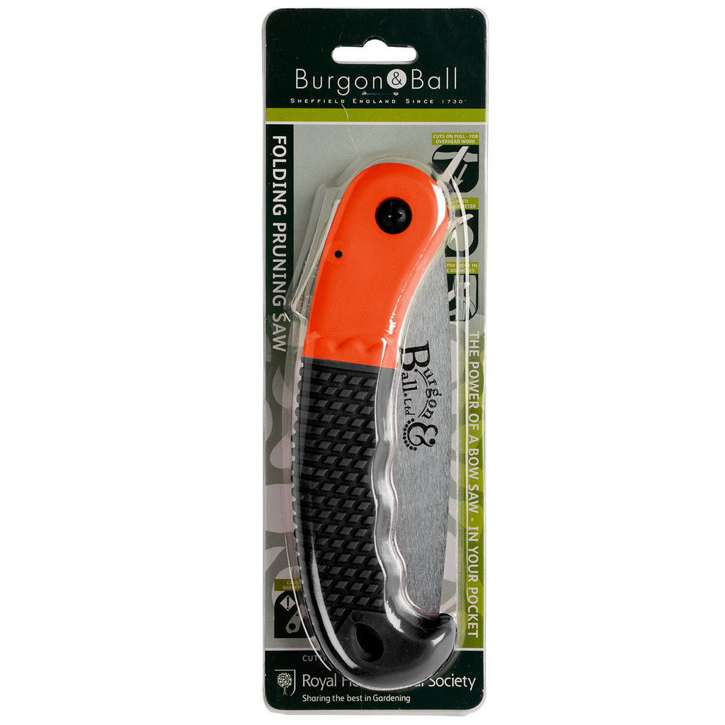 Folding Pruning Saw Orange Black Handle High Carbon Steel 15cm Blade