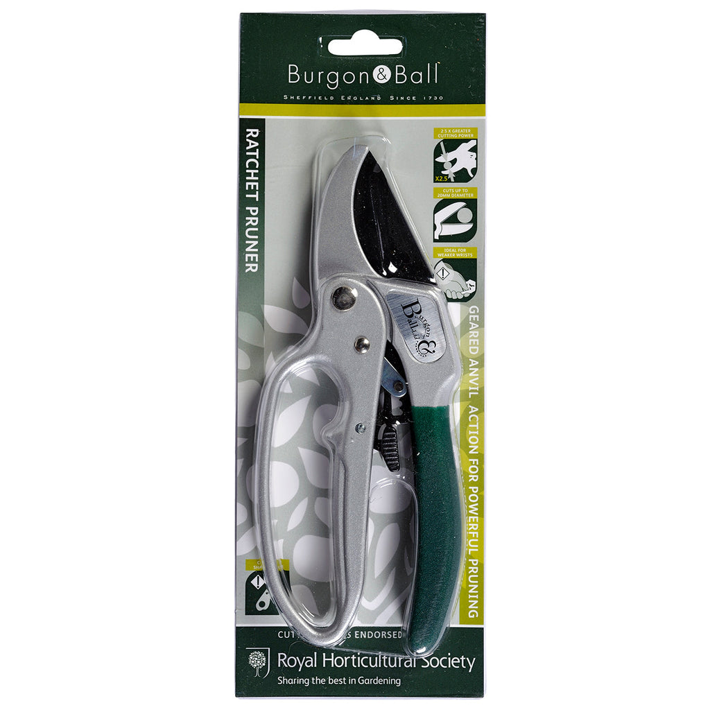 Ratchet Pruner Anvil Action Garden Cutting Tool for Thick Stems