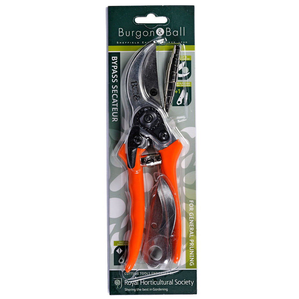 Bypass Secateurs Terracotta Handle Soft Grip Pruner Garden Tool