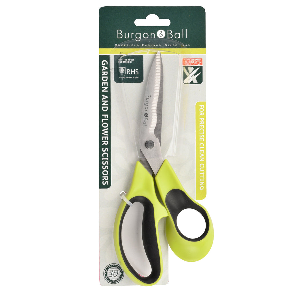 Garden and Flower Scissors with Serrated Blade for Clean Cutting