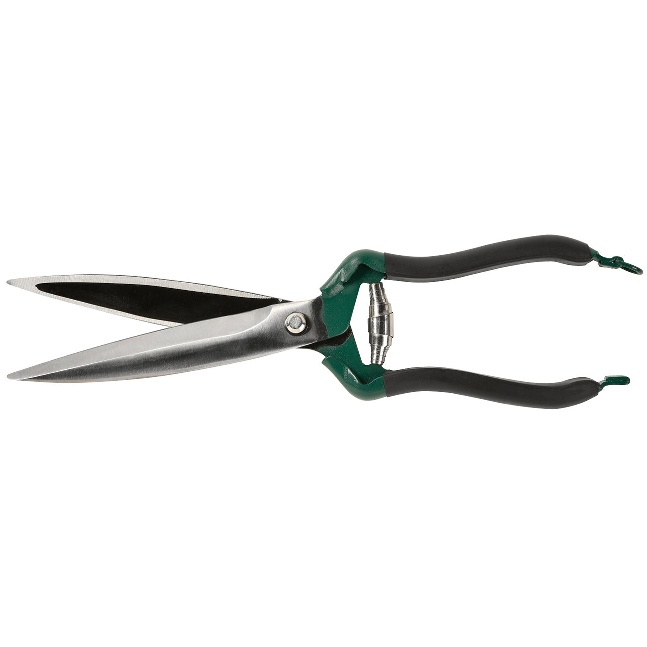 Single-Handed Shrub Shear with Long Blades Green Steel Handle