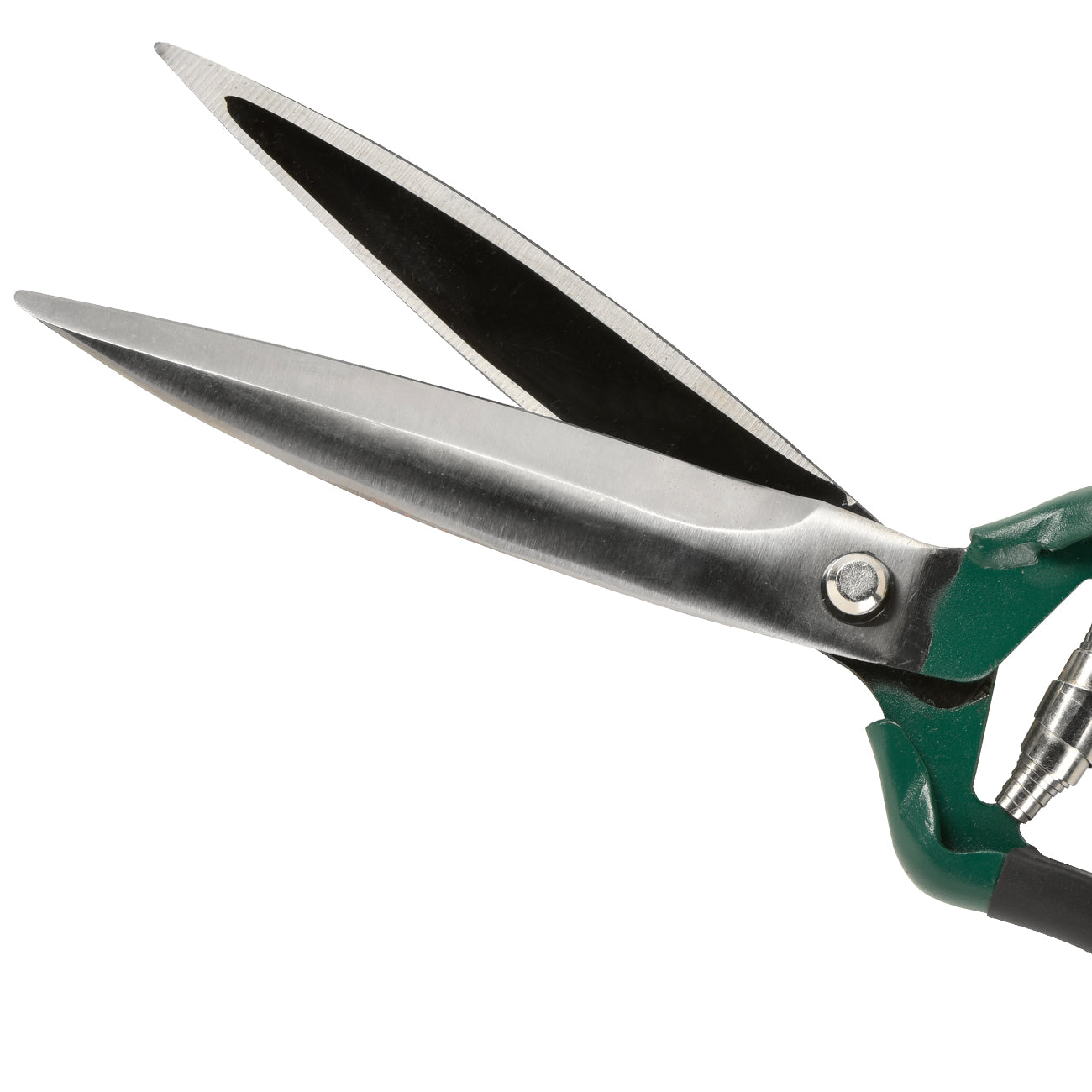 Single-Handed Shrub Shear with Long Blades Green Steel Handle