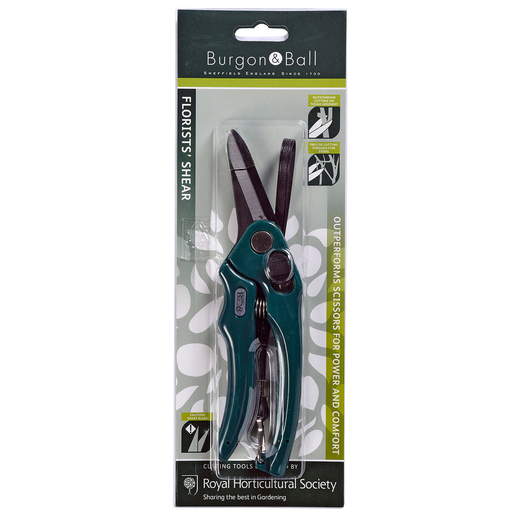 Florists Shear Scissor Action Garden Snips with Racing Green Handles