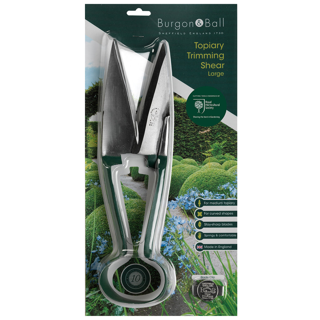 Large Topiary Trimming Shears with Angled Blades Racing Green Handles