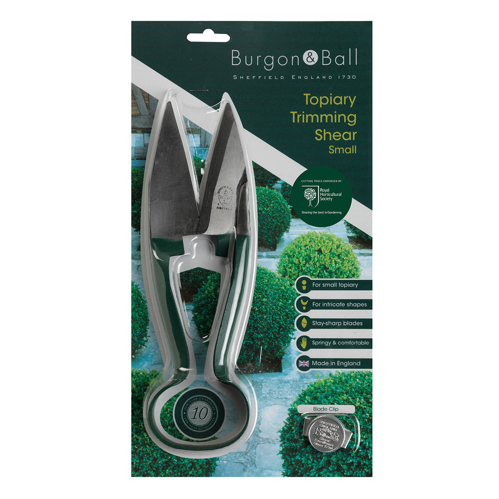 Small Topiary Trimming Shears with Racing Green Handles for Precision Gardening