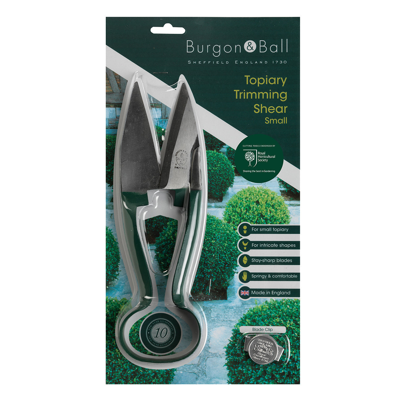 Small Topiary Trimming Shears with Racing Green Handles for Precision Gardening